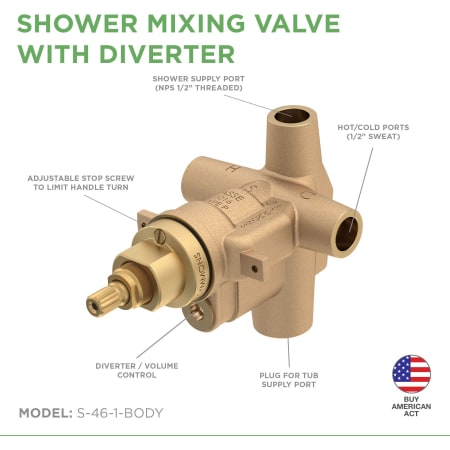 A large image of the Symmons S-46-1-BODY Shower Valve