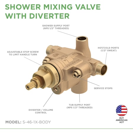 A large image of the Symmons S-46-1X-BODY Shower Valve