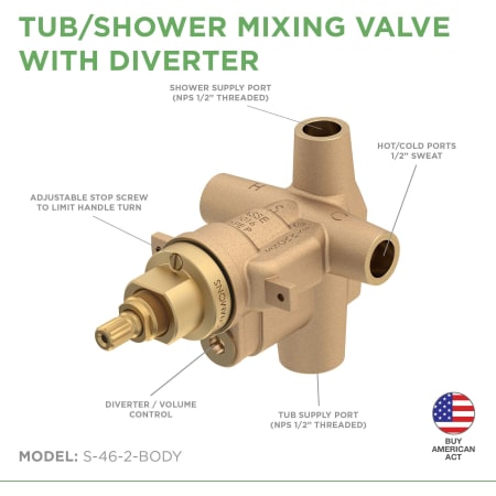 A large image of the Symmons s-46-2-body Shower Valve