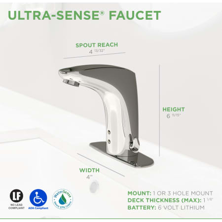 A large image of the Symmons S-6080 Ultra Sense Faucet Dimensions