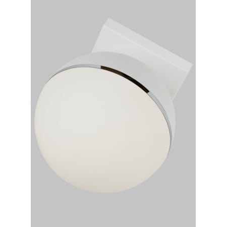 Tech Lighting 700FMAKVWC LED927 Matte White Chrome Akova Convertible Single Light 7 Wide Integrated LED Flush Mount Ceiling Fixture Wall Sconce with a Glass Globe Shade FaucetDirect