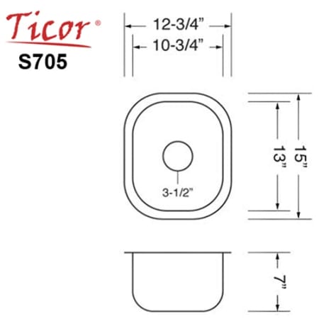 A large image of the Ticor S705 Dimensions