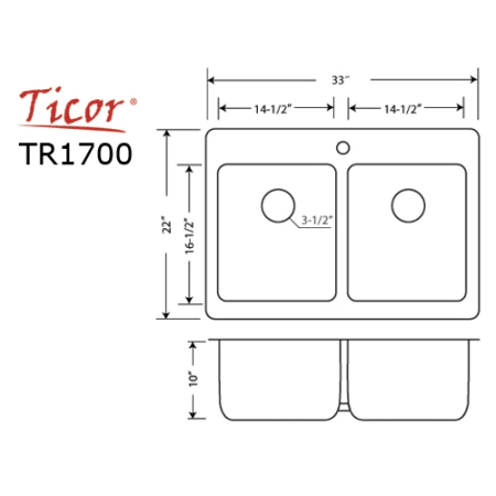 A large image of the Ticor TR1700 Dimensions
