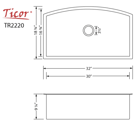 A large image of the Ticor TR2220 Dimensions