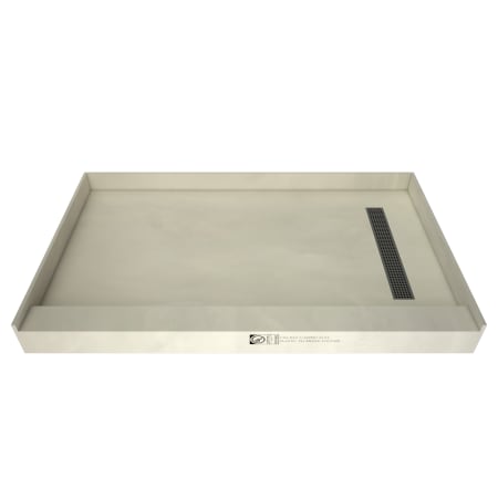 A large image of the Tile Redi RT3260R-PVC-SQBN Brushed Nickel