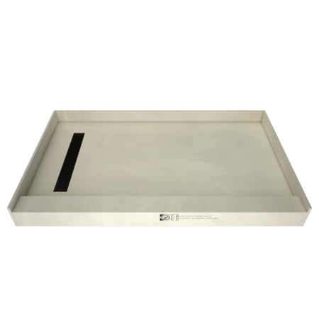 A large image of the Tile Redi RT4260L-PVC Grey w/ Matte Black Drain