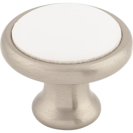 A large image of the Top Knobs M422 Brushed Satin Nickel / White Ceramic