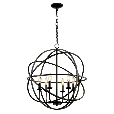 Trans Globe Lighting 70656 Rob Rubbed Oil Bronze 6 Light 27 Wide Trans Globe Lighting 70656