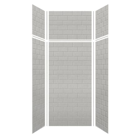 A large image of the Transolid SWKX36367224 Grey Beach Subway Tile