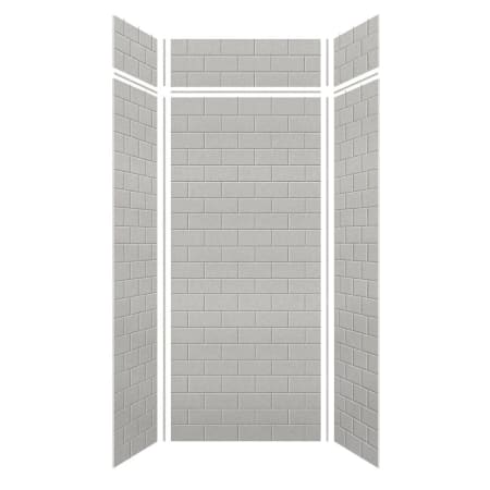 A large image of the Transolid SWKX36368412 Grey Beach Subway Tile