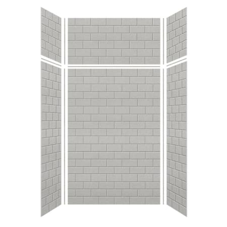 A large image of the Transolid SWKX48367224 Grey Beach Subway Tile