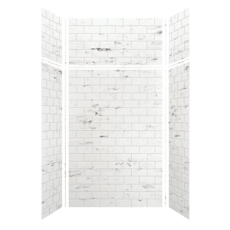 A large image of the Transolid SWKX48367224 White Venito Subway Tile
