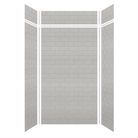 A large image of the Transolid SWKX48368412 Grey Beach Subway Tile