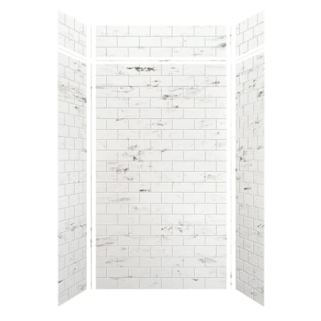 A large image of the Transolid SWKX48368412 White Venito Subway Tile