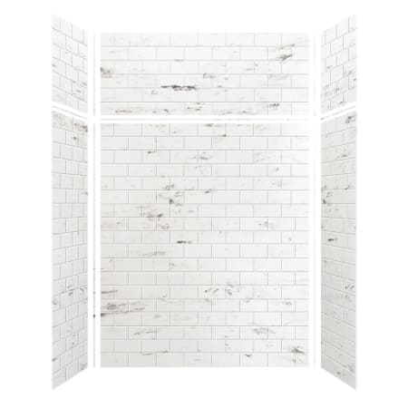 A large image of the Transolid SWKX60367224 White Venito Subway Tile