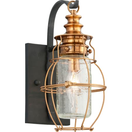 A large image of the Troy Lighting B3571 Aged Brass with Forged Black Accents