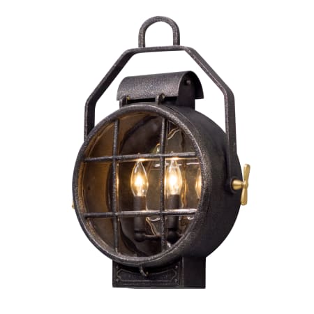 A large image of the Troy Lighting B5032 Aged Silver with Polished Brass Accents