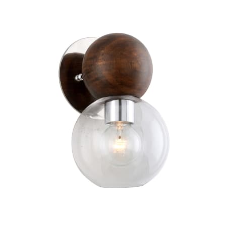 A large image of the Troy Lighting B7671 Polished Stainless Steel / Natural Acacia