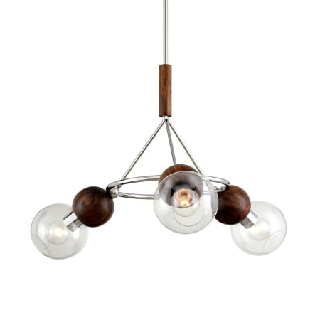 A large image of the Troy Lighting F7673 Polished Stainless Steel / Natural Acacia