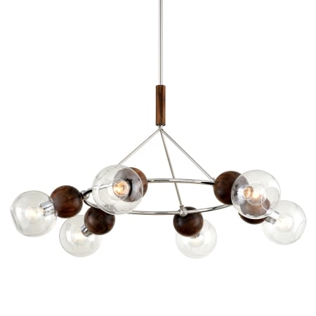 A large image of the Troy Lighting F7676 Polished Stainless Steel / Natural Acacia