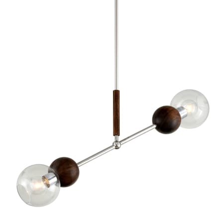 A large image of the Troy Lighting F7677 Polished Stainless Steel / Natural Acacia