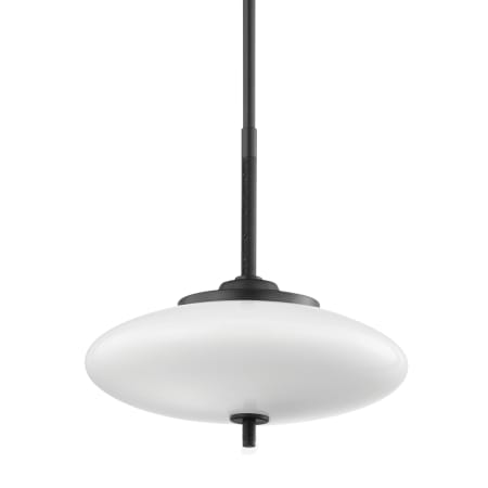 A large image of the Troy Lighting F7776 Satin Black / Black Leather