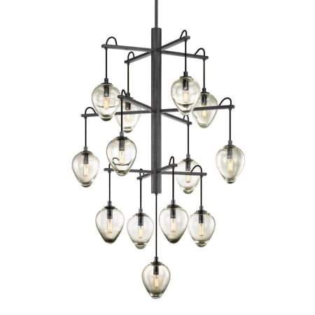 A large image of the Troy Lighting F6208 Gunmetal / Smoked Chrome