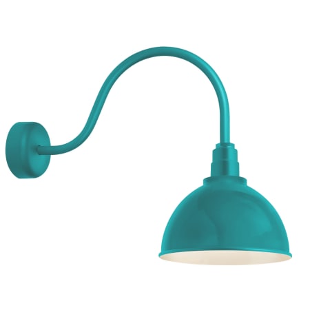 Troy Rlm Lighting Rd12mttl3ll23 Tahitian Teal Deep Reflector Single Light 24 Tall Outdoor Barn Light With Gooseneck Lightingshowplace Com