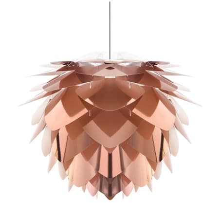 A large image of the UMAGE 02030 Silvia Hanging Copper with Black Canopy