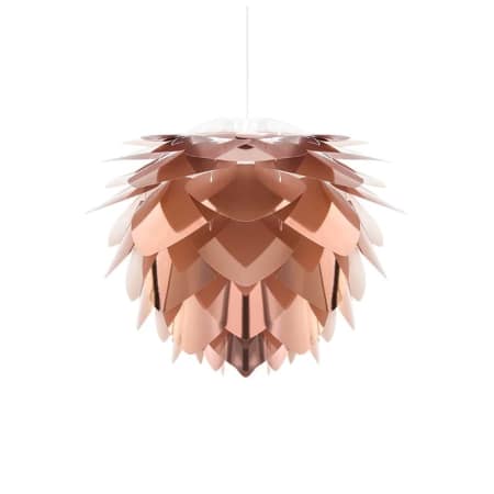 A large image of the UMAGE 02031 Silvia Mini Hanging Copper with White Canopy