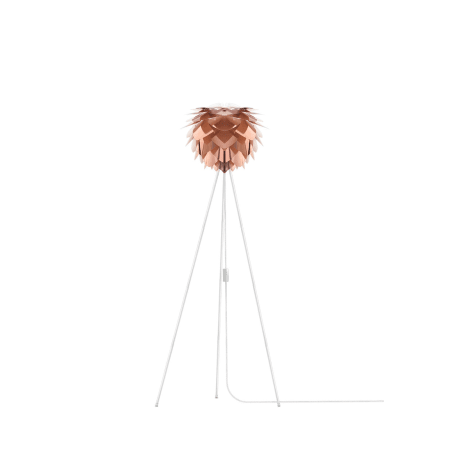 A large image of the UMAGE 02031 Silvia Mini Freestanding Copper with White Floor Tripod
