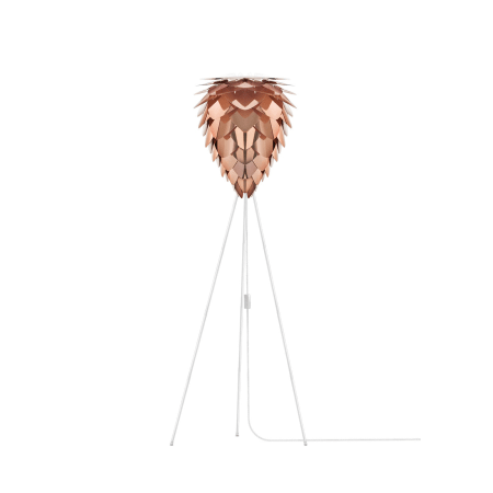 A large image of the UMAGE 02032 Conia Freestanding Copper with White Floor Tripod