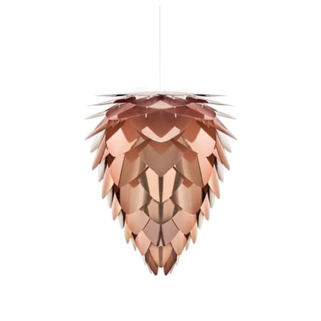 A large image of the UMAGE 02033 Conia Mini Hanging Copper with White Canopy