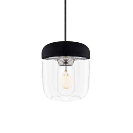 A large image of the UMAGE 02081 Acorn Hanging Polished Steel with Black Canopy
