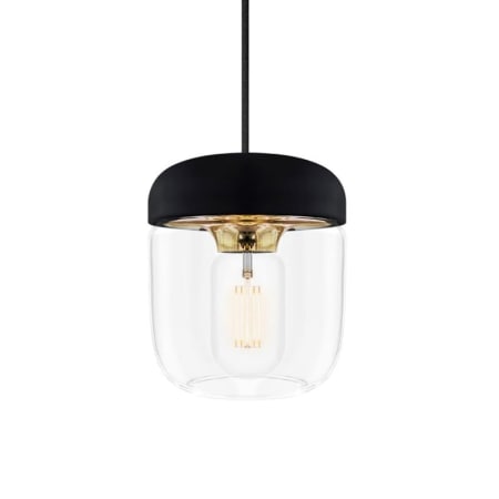 A large image of the UMAGE 02082 Acorn Hanging Polished Brass with Black Canopy
