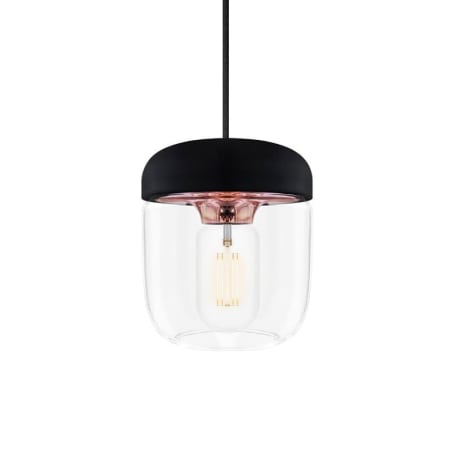 A large image of the UMAGE 02083 Acorn Hanging Polished Copper with Black Canopy