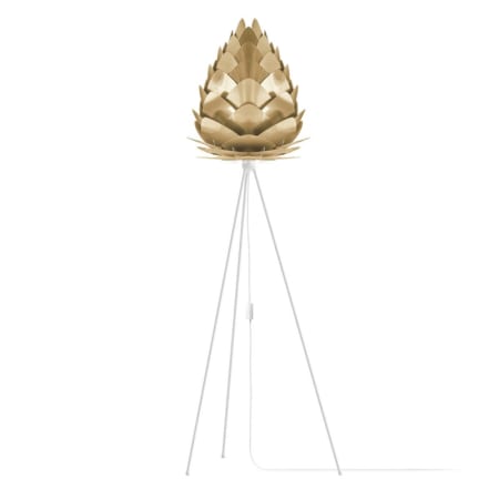 A large image of the UMAGE 2095 Conia Freestanding Brushed Brass with White Base