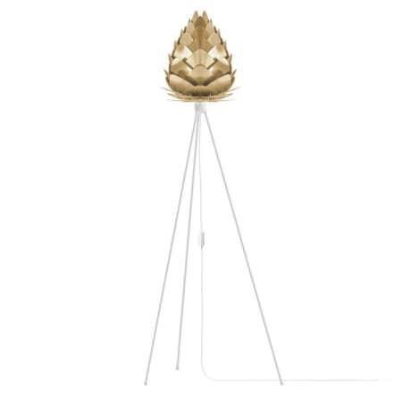 A large image of the UMAGE 2096 Conia Mini Freestanding Brushed Brass with White Base