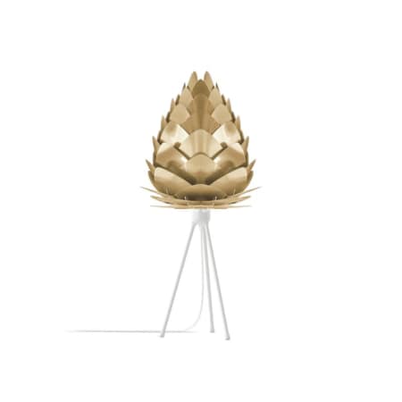 A large image of the UMAGE 2096 Conia Mini Tabletop Brushed Brass with White Base