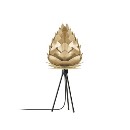 A large image of the UMAGE 2096 Conia Mini Tabletop Brushed Brass with Black Base