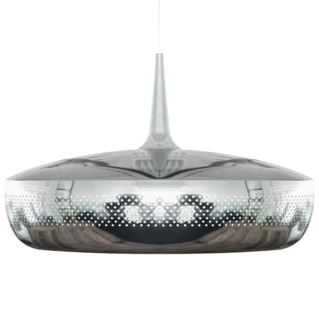 A large image of the UMAGE 02074 Clava Dine Hanging Polished Steel with White Canopy