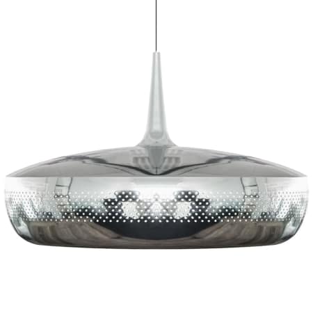 A large image of the UMAGE 02074 Clava Dine Hanging Polished Steel with Black Canopy
