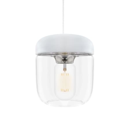 A large image of the UMAGE 2104 Acorn Plug-In Polished Steel with White Cord