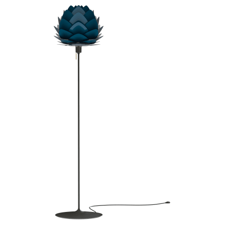 A large image of the UMAGE 2134 Aluvia Floor Lamp Petrol with Black Cord