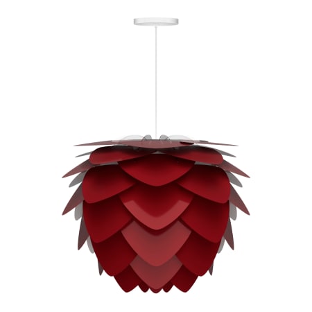 A large image of the UMAGE 2135 Aluvia Mini Hardwired Pendant Ruby with White Cord