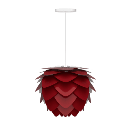 A large image of the UMAGE 2136 Aluvia Mini Hardwired Pendant Ruby with White Cord