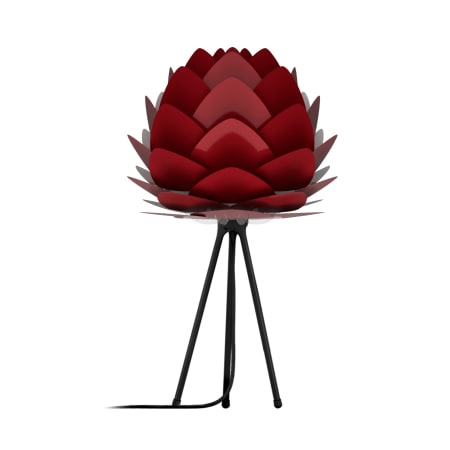 A large image of the UMAGE 2136 Aluvia Table Lamp Ruby with Black Base