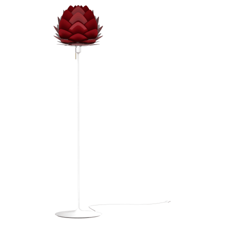 A large image of the UMAGE 2136 Aluvia Floor Lamp Ruby with White Base