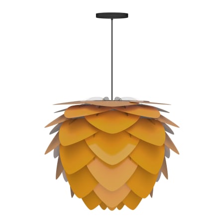 A large image of the UMAGE 2137 Aluvia Hardwired Pendant Saffron with Black Cord