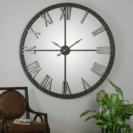 A large image of the Uttermost 06419 Amelie Oversized Wall Clock Lifestyle